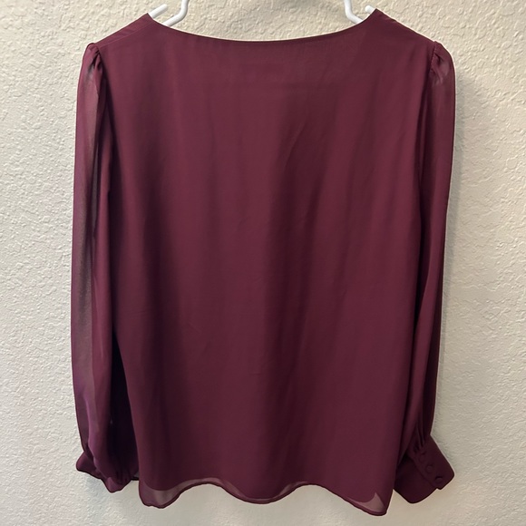 Burgundy EXPRESS Blouse, Size M - Picture 2 of 4